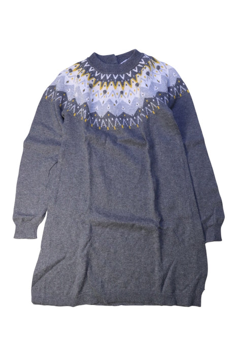 A Grey Sweater Dresses from Tartine et Chocolat in size 6T for girl. (Front View)