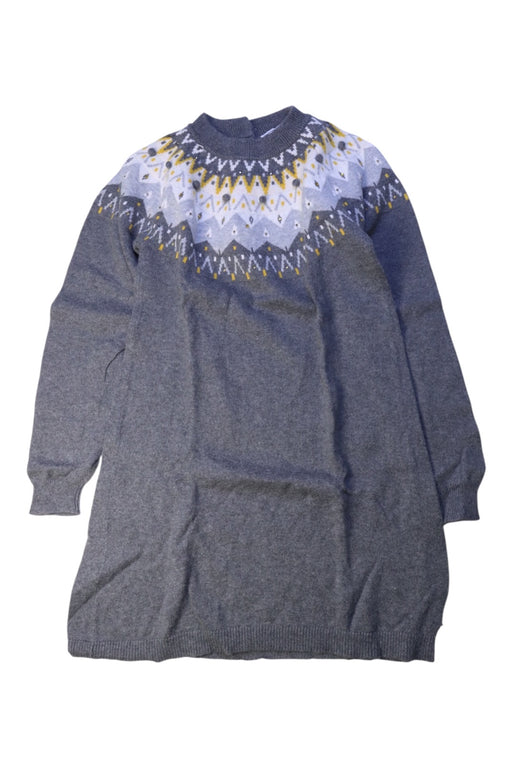 A Grey Sweater Dresses from Tartine et Chocolat in size 6T for girl. (Front View)