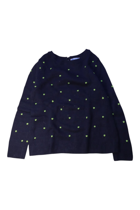 A Navy Long Sleeve Tops from Jacadi in size 6T for girl. (Front View)
