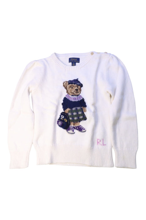A White Knit Sweaters from Polo Ralph Lauren in size 6T for girl. (Front View)