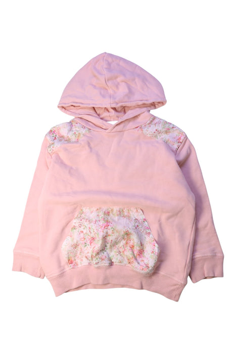A Pink Hooded Sweatshirts from Bonpoint in size 6T for girl. (Front View)