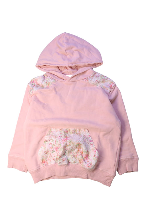 A Pink Hooded Sweatshirts from Bonpoint in size 6T for girl. (Front View)