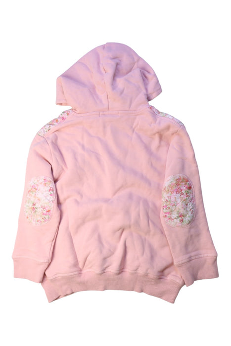 A Pink Hooded Sweatshirts from Bonpoint in size 6T for girl. (Back View)
