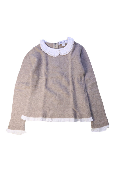 A Beige Long Sleeve Tops from Tartine et Chocolat in size 6T for girl. (Front View)