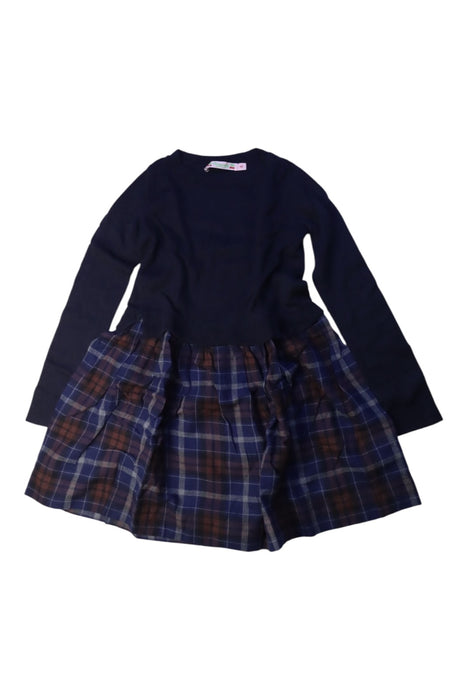 A Navy Long Sleeve Dresses from Bonpoint in size 6T for girl. (Front View)