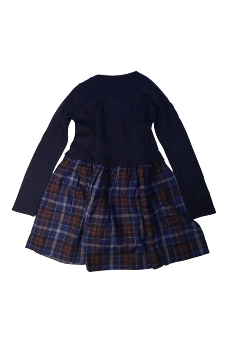 A Navy Long Sleeve Dresses from Bonpoint in size 6T for girl. (Back View)