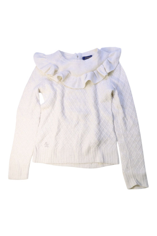 A White Long Sleeve Tops from Polo Ralph Lauren in size 6T for girl. (Front View)