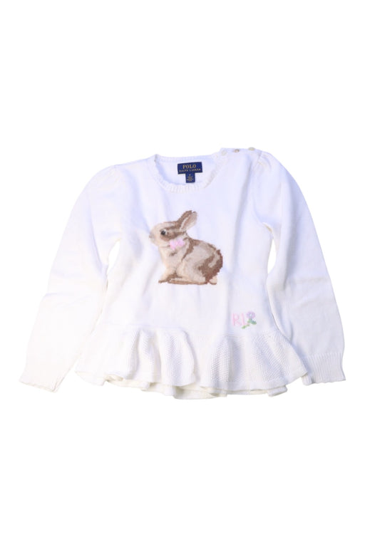 A White Long Sleeve Tops from Polo Ralph Lauren in size 6T for girl. (Front View)