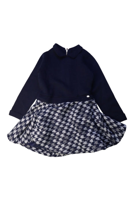 A Navy Long Sleeve Dresses from Tartine et Chocolat in size 6T for girl. (Front View)