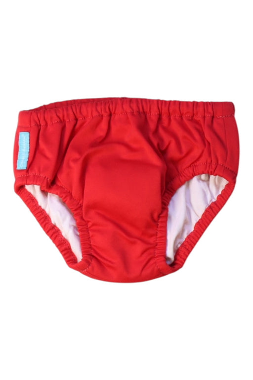 A Red Swim Diapers from Charlie Banana in size 2T for neutral. (Front View)