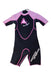 A Black Wetsuits from Watersports in size 6T for girl. (Front View)
