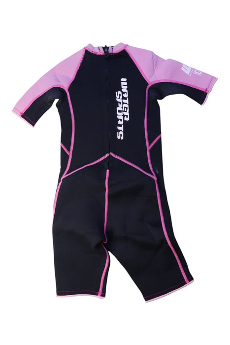 A Black Wetsuits from Watersports in size 6T for girl. (Back View)