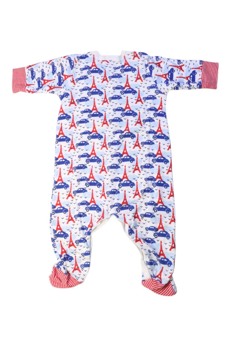 A Red Onesies from Petit Bateau in size 0-3M for boy. (Back View)