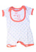 A White Short Sleeve Rompers from Petit Bateau in size 0-3M for boy. (Front View)