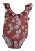 A Pink Swimsuits from Petit Bateau in size 18-24M for girl. (Front View)