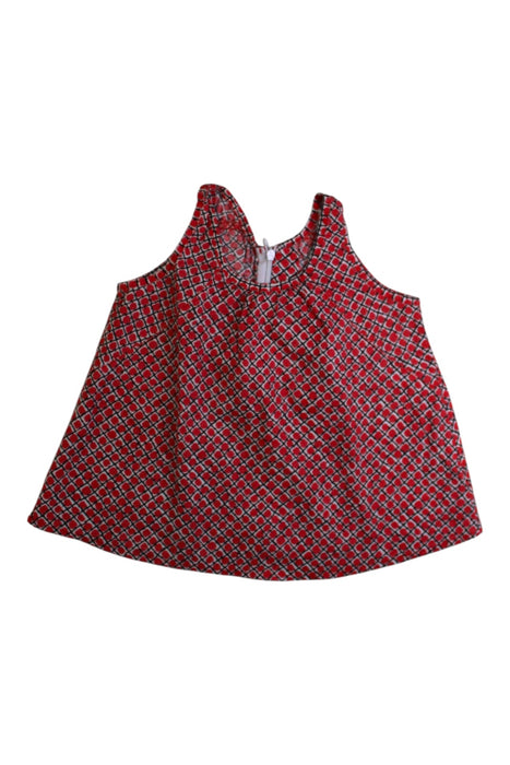 A Red Sleeveless Tops from Jean Bourget in size 4T for girl. (Front View)