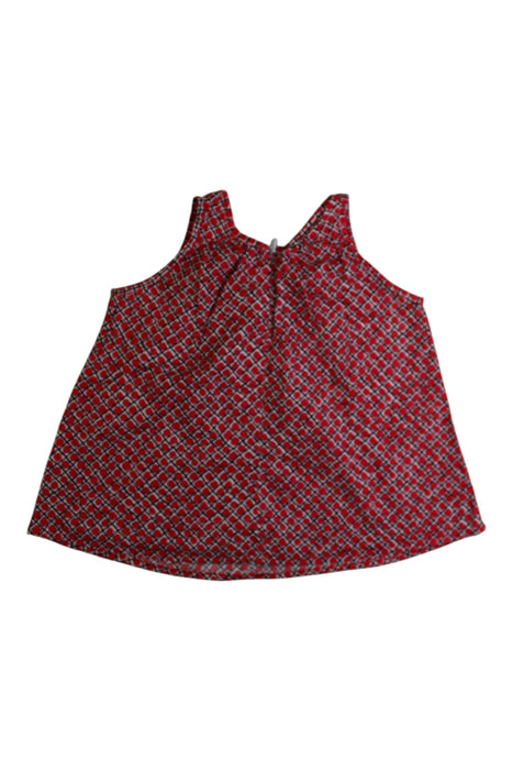 A Red Sleeveless Tops from Jean Bourget in size 4T for girl. (Back View)