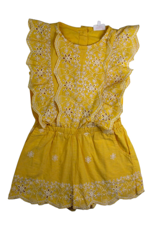 A Yellow Sleeveless Rompers from Seed in size 4T for girl. (Front View)