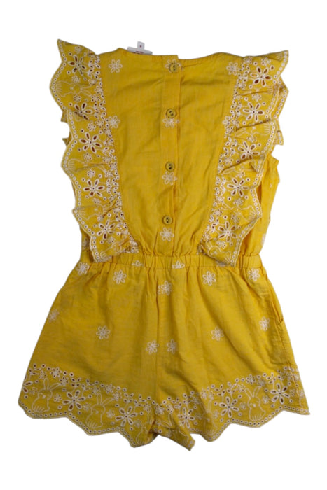 A Yellow Sleeveless Rompers from Seed in size 4T for girl. (Back View)