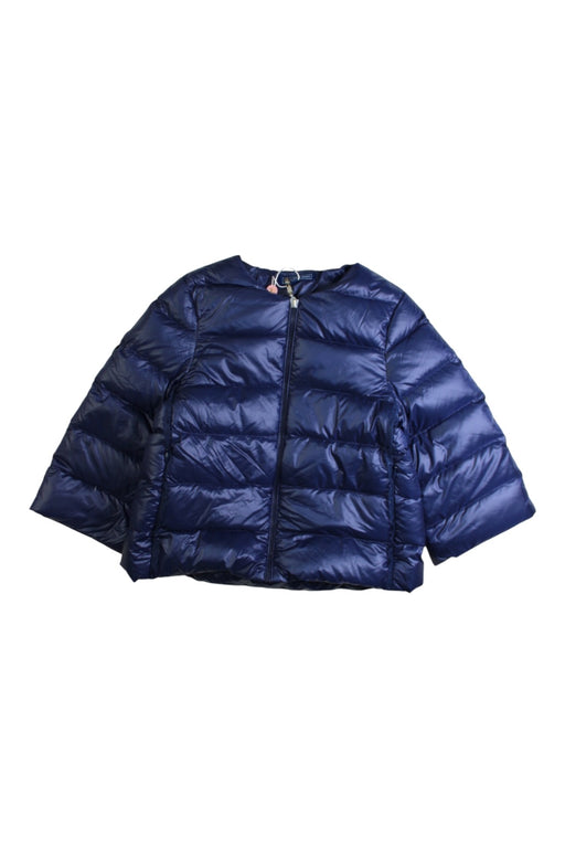 A Navy Puffer/Quilted Jackets from Nicholas & Bears in size 6T for girl. (Front View)