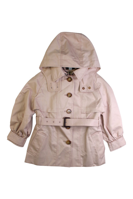 A Beige Coats from Burberry in size 4T for girl. (Front View)
