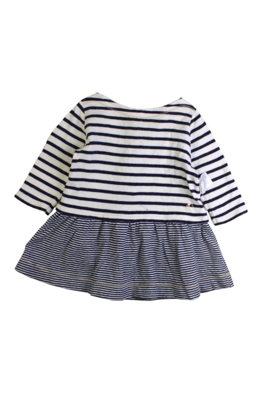 A Navy Long Sleeve Dresses from Petit Bateau in size 3-6M for girl. (Front View)