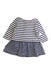 A Navy Long Sleeve Dresses from Petit Bateau in size 3-6M for girl. (Front View)