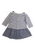 A Navy Long Sleeve Dresses from Petit Bateau in size 3-6M for girl. (Back View)