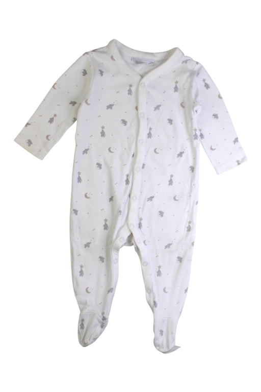 A White Onesies from The Little White Company in size 6-12M for boy. (Front View)