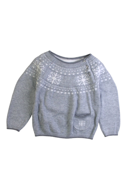 A Grey Knit Sweaters from The Little White Company in size 3-6M for neutral. (Front View)