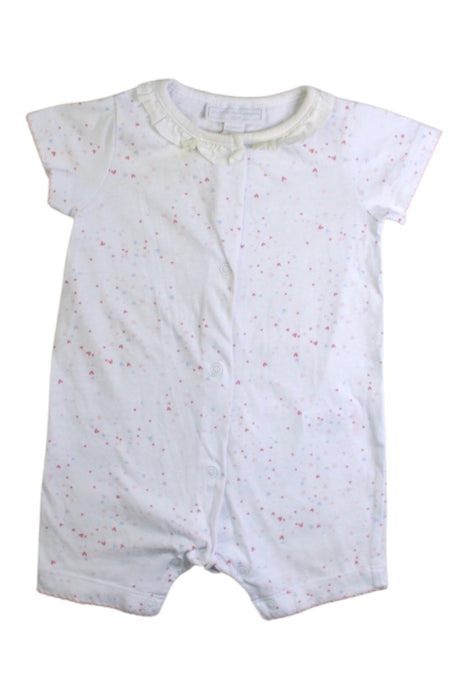 A White Short Sleeve Rompers from The Little White Company in size 0-3M for girl. (Front View)