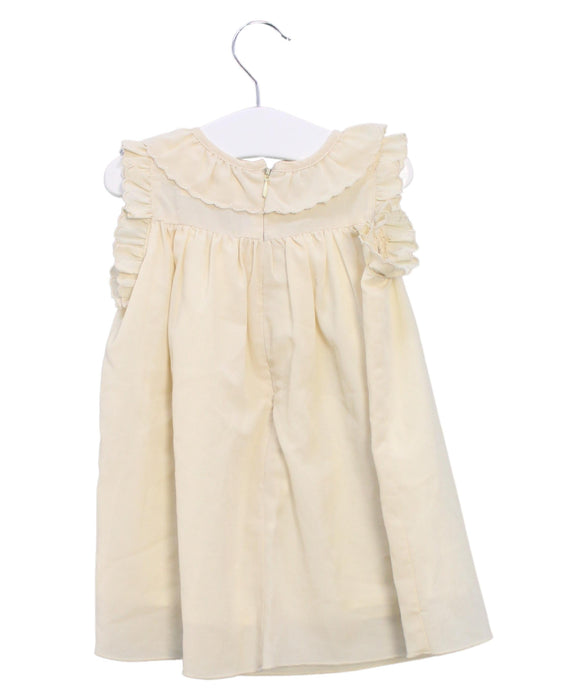 A Beige Sleeveless Dresses from Chickeeduck in size 12-18M for girl. (Back View)