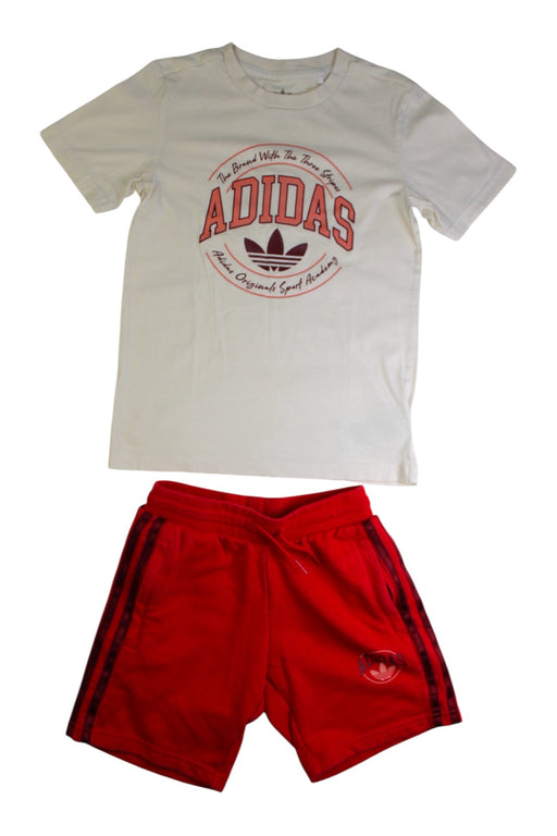A Red Shorts Sets from Adidas in size 7Y for neutral. (Front View)