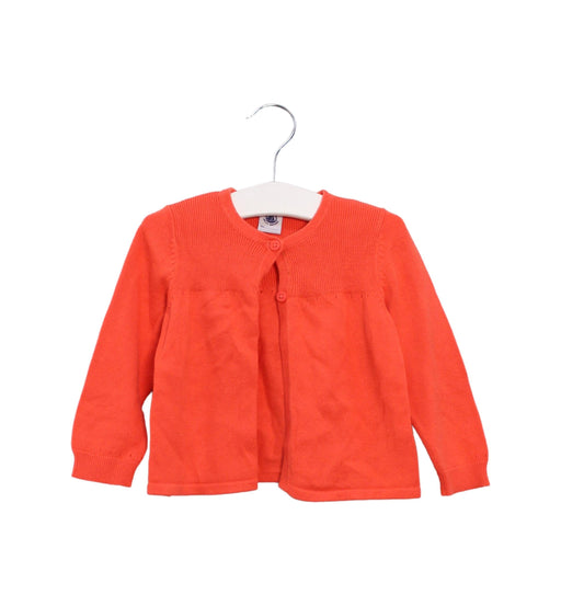 A Orange Cardigans from Petit Bateau in size 12-18M for girl. (Front View)