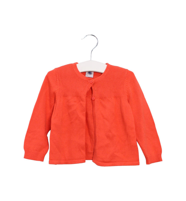 A Orange Cardigans from Petit Bateau in size 12-18M for girl. (Front View)