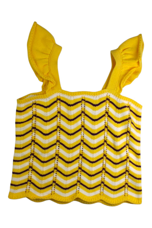 A Yellow Sleeveless Tops from hello Simone in size 12Y for girl. (Front View)