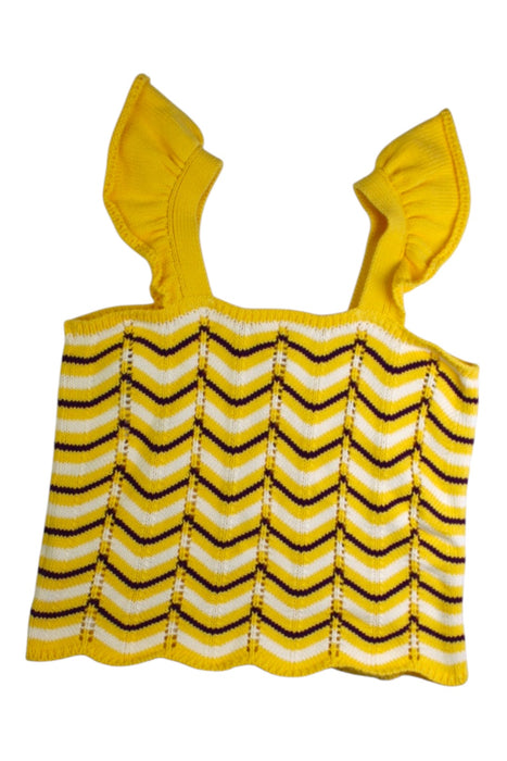 A Yellow Sleeveless Tops from hello Simone in size 12Y for girl. (Back View)