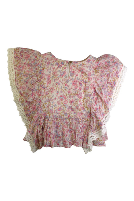 A Pink Sleeveless Tops from Louise Misha in size 6T for girl. (Back View)