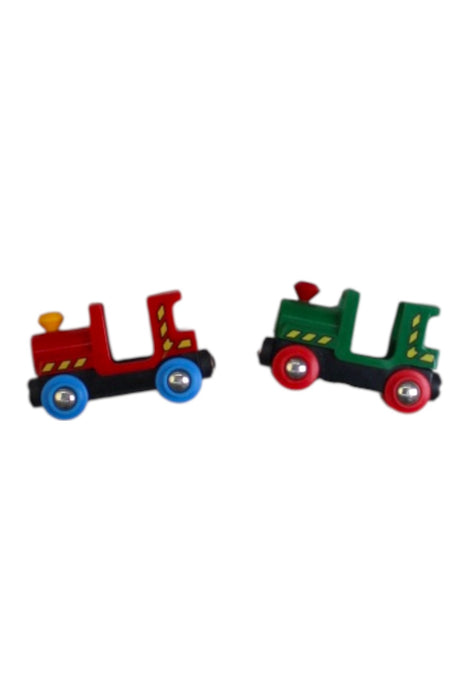 A Green Cars Trucks Trains & Remote Control from Brio in size O/S for neutral. (Front View)
