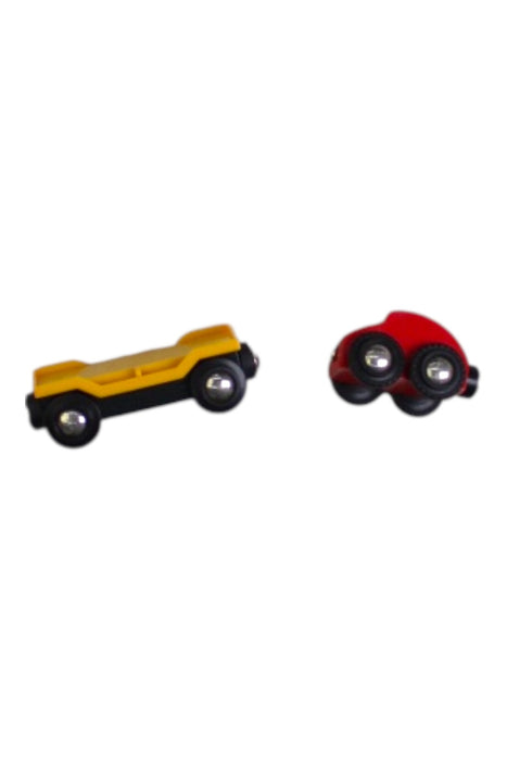 A Red Cars Trucks Trains & Remote Control from Brio in size O/S for neutral. (Front View)