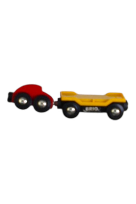 A Red Cars Trucks Trains & Remote Control from Brio in size O/S for neutral. (Back View)