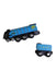 A Blue Cars Trucks Trains & Remote Control from Bigjigs in size O/S for neutral. (Front View)