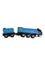 A Blue Cars Trucks Trains & Remote Control from Bigjigs in size O/S for neutral. (Back View)