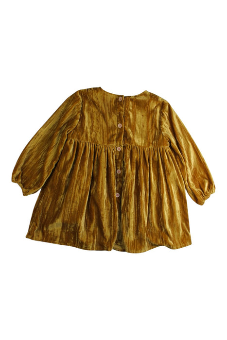 A Gold Long Sleeve Dresses from Louise Misha in size 18-24M for girl. (Back View)