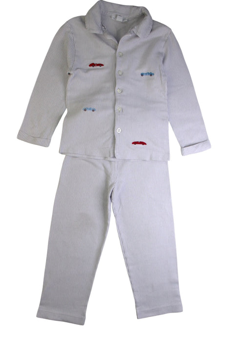 A White Pyjama Sets from The Little White Company in size 3T for boy. (Front View)