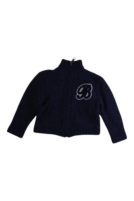 A Navy Zippered Sweatshirts from Bonpoint in size 6-12M for boy. (Front View)