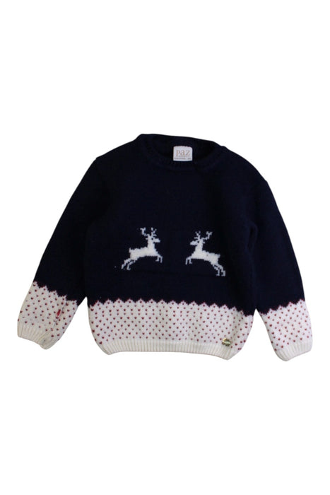 A Navy Knit Sweaters from Paz Rodriguez in size 3T for girl. (Front View)
