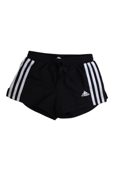 A Black Shorts from Adidas in size 7Y for girl. (Front View)