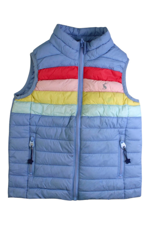 A Blue Outerwear Vests from Joules in size 6T for girl. (Front View)