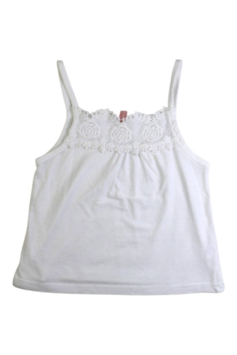 A White Sleeveless Tops from Puella Flo in size 7Y for girl. (Front View)